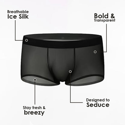 Ultra-Thin Ice Silk Transparent Boxer Briefs